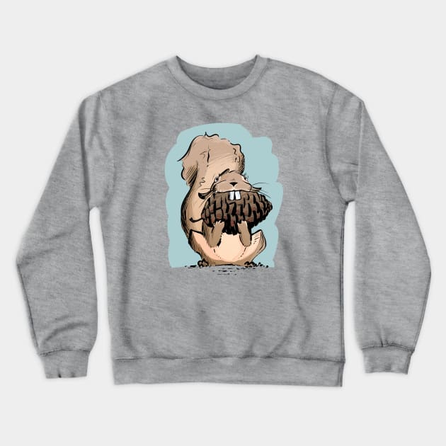 Squirrel with Huge Pinecone (Color) Crewneck Sweatshirt by Jason's Doodles